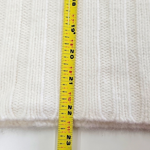 French Connection Cream Button Neck Sweater With Oversized Collar To Turtle Neck - Picture 10 of 10